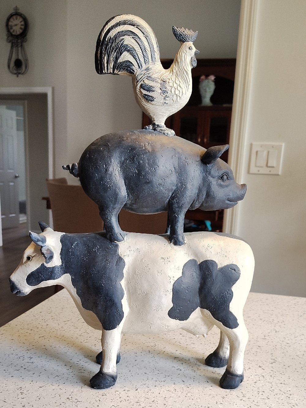 Neutral Farm Animal Stack Sculpture